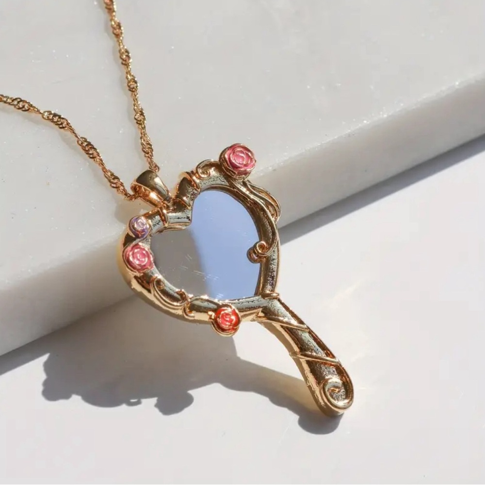 Mirror necklace on chain NWOT